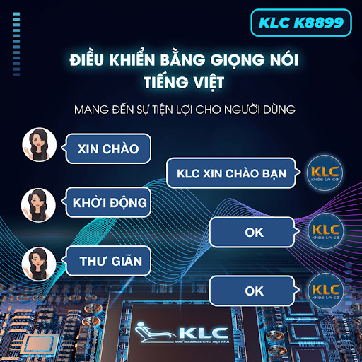 ĐIỀU KHIỂN GIỌNG NÓI TIẾNG VIỆT THÔNG MINH - Ghế massage KLC K8899