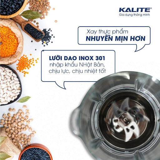 LƯỠI DAO INOX SẮC BÉN, CÔNG SUẤT LỚN, XAY NHUYỄN THỰC PHẨM - Máy làm sữa hạt KALITE KL-950