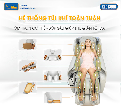 HỆ THỐNG TÚI KHÍ TOÀN THÂN, XOA BÓP SÂU 