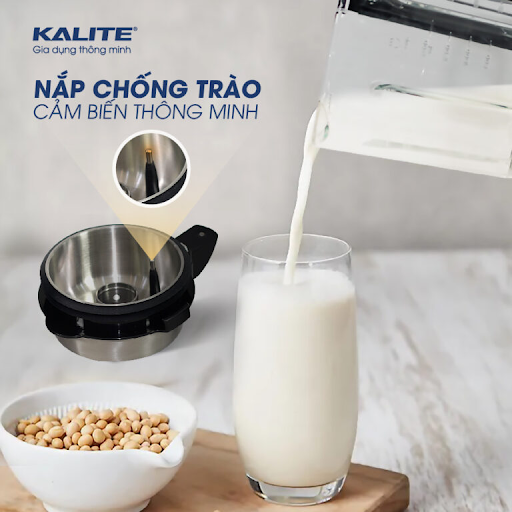 TÍCH HỢP NẮP CHỐNG TRÀO CẢM BIẾN THÔNG MINH  - Máy làm sữa hạt KALITE KL-950