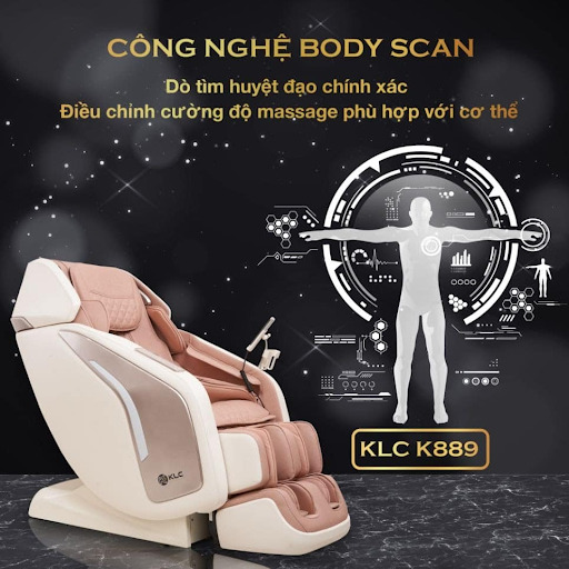 CÔNG NGHỆ DÒ TÌM HUYỆT ĐẠO THÔNG MINH BODY SCAN - Ghế massage KLC K889