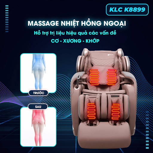 MASSAGE NHIỆT HỒNG NGOẠI LƯNG - CHÂN  - Ghế massage KLC K8899