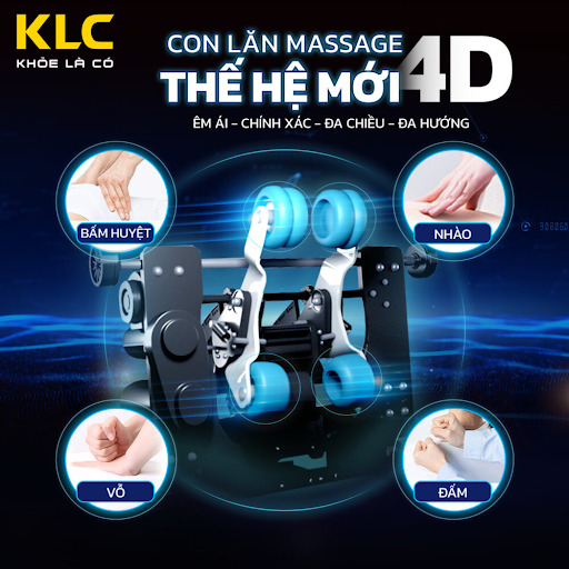 TÍCH HỢP CON LĂN MASSAGE 4D THẾ HỆ MỚI