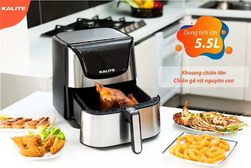 DUNG TÍCH LỚN 5.5 LÍT  - Nồi chiên không dầu KALITE Q6