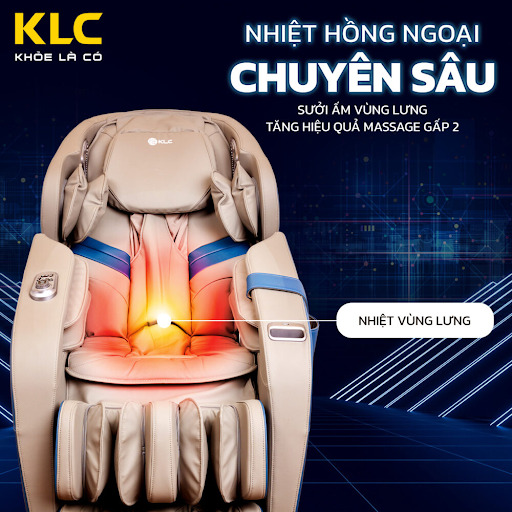 NHIỆT HỒNG NGOẠI CHUYÊN SÂU VÙNG LƯNG  - Ghế massage KLC K58