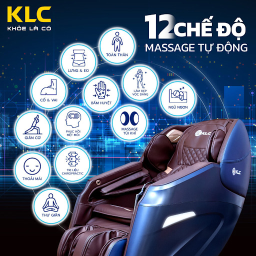 CÓ TỚI 12 CHẾ ĐỘ MASSAGE TỰ ĐỘNG  - Ghế massage KLC K686