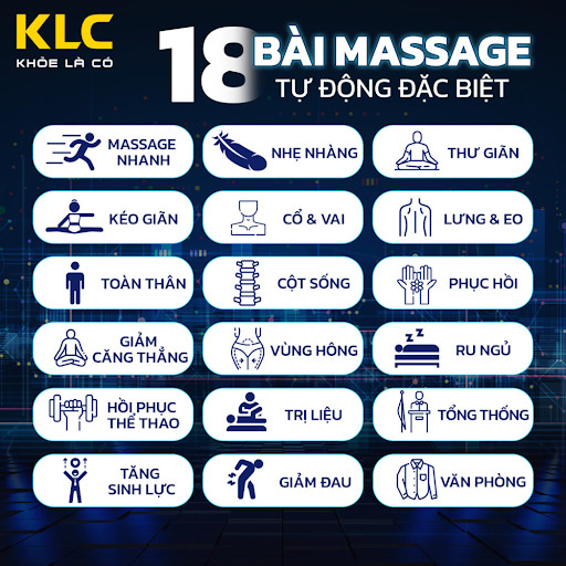 TÍCH HỢP ĐẾN 18 BÀI MASSAGE TỰ ĐỘNG CHUYÊN BIỆT 