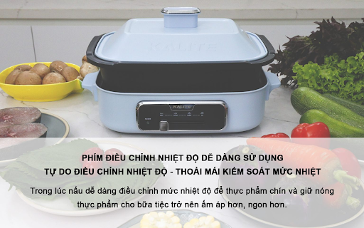 PHỈM ĐIỀU CHỈNH NHIỆT ĐỘ ĐIỀU KHIỂN DỄ DÀNG - nồi lẩu nướng KALITE KL-666