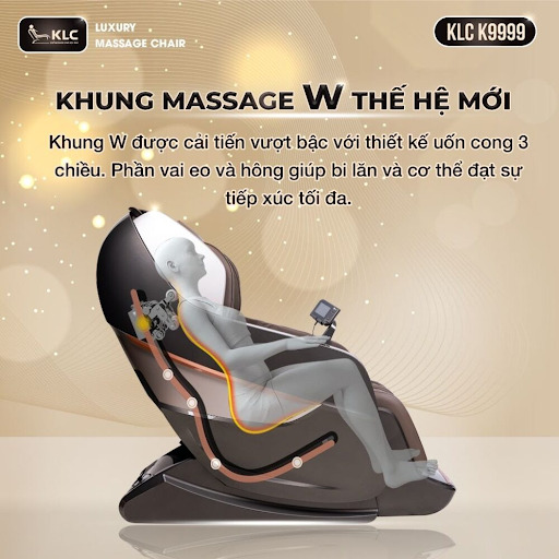 KHUNG MASSAGE W CẢI TIẾN VƯỢT BẬC - Ghế massage KLC K9999