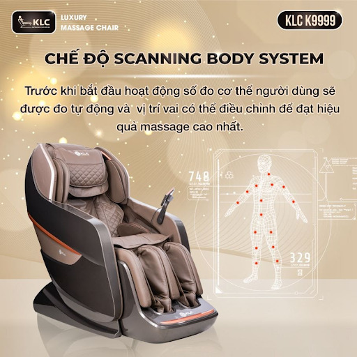 CHẾ ĐỘ SCANNING BODY SYSTEM ĐỈNH CAO - Ghế massage KLC K9999