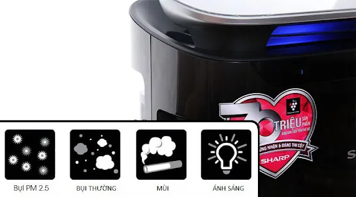 MÁY LỌC KHÔNG KHÍ SHARP FP-J80EV-H 48W 6 MÁY LỌC KHÔNG KHÍ SHARP FP-J80EV-H 48W