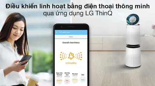 MÁY LỌC KHÔNG KHÍ 2 TẦNG LG PURICARE AS10GDWH0ABAE 70W 11 MÁY LỌC KHÔNG KHÍ 2 TẦNG LG PURICARE AS10GDWH0ABAE 70W
