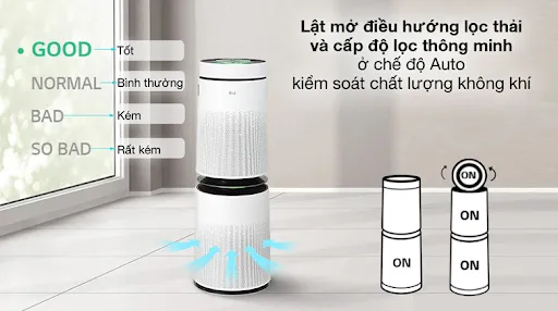 MÁY LỌC KHÔNG KHÍ 2 TẦNG LG PURICARE AS10GDWH0ABAE 70W 12 MÁY LỌC KHÔNG KHÍ 2 TẦNG LG PURICARE AS10GDWH0ABAE 70W