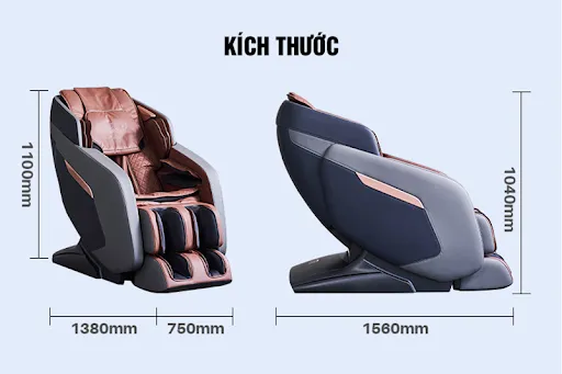 Kích thước ghế massage toàn thân đúng chuẩn 2023
