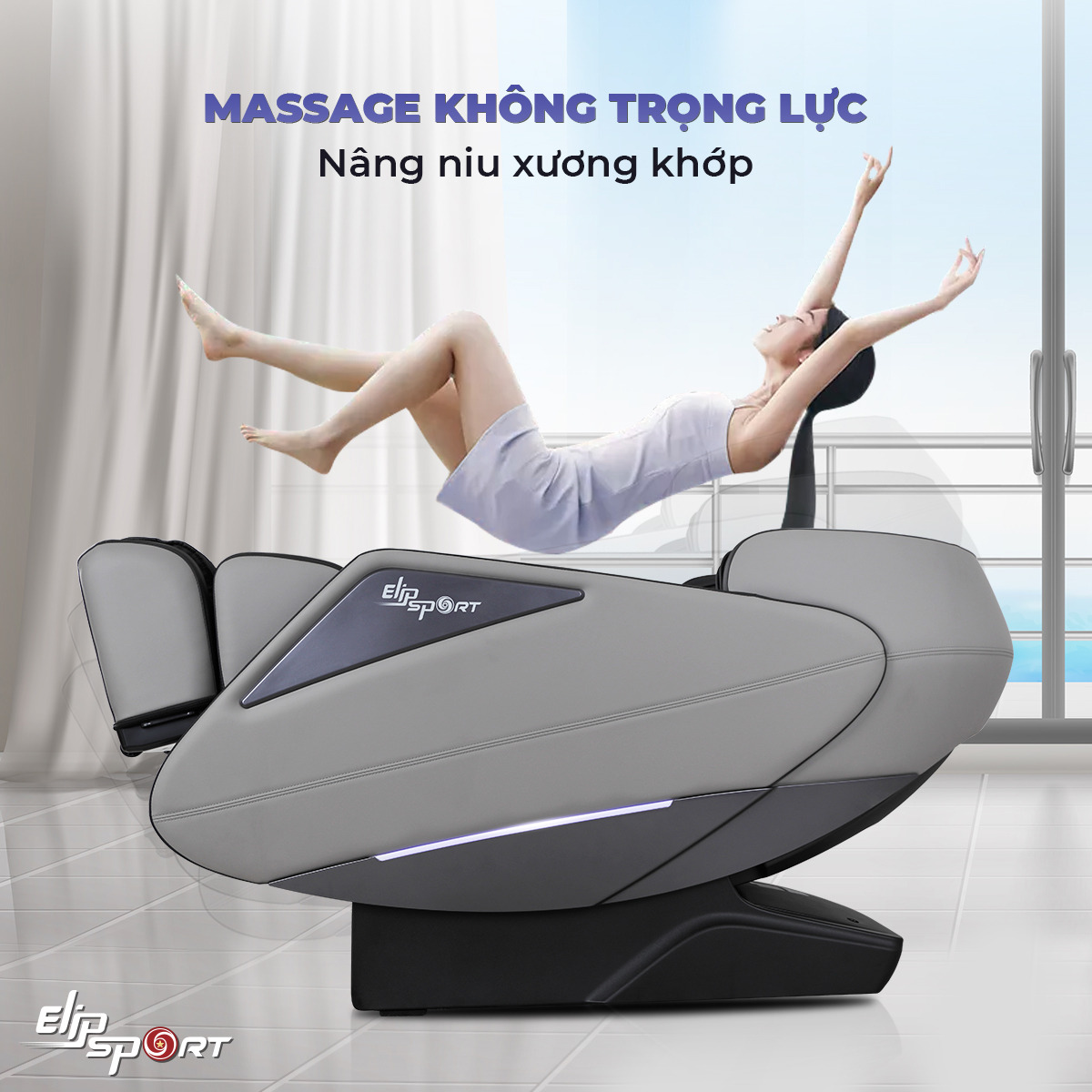 GHẾ MASSAGE ELIP PLATINUM - GRAY