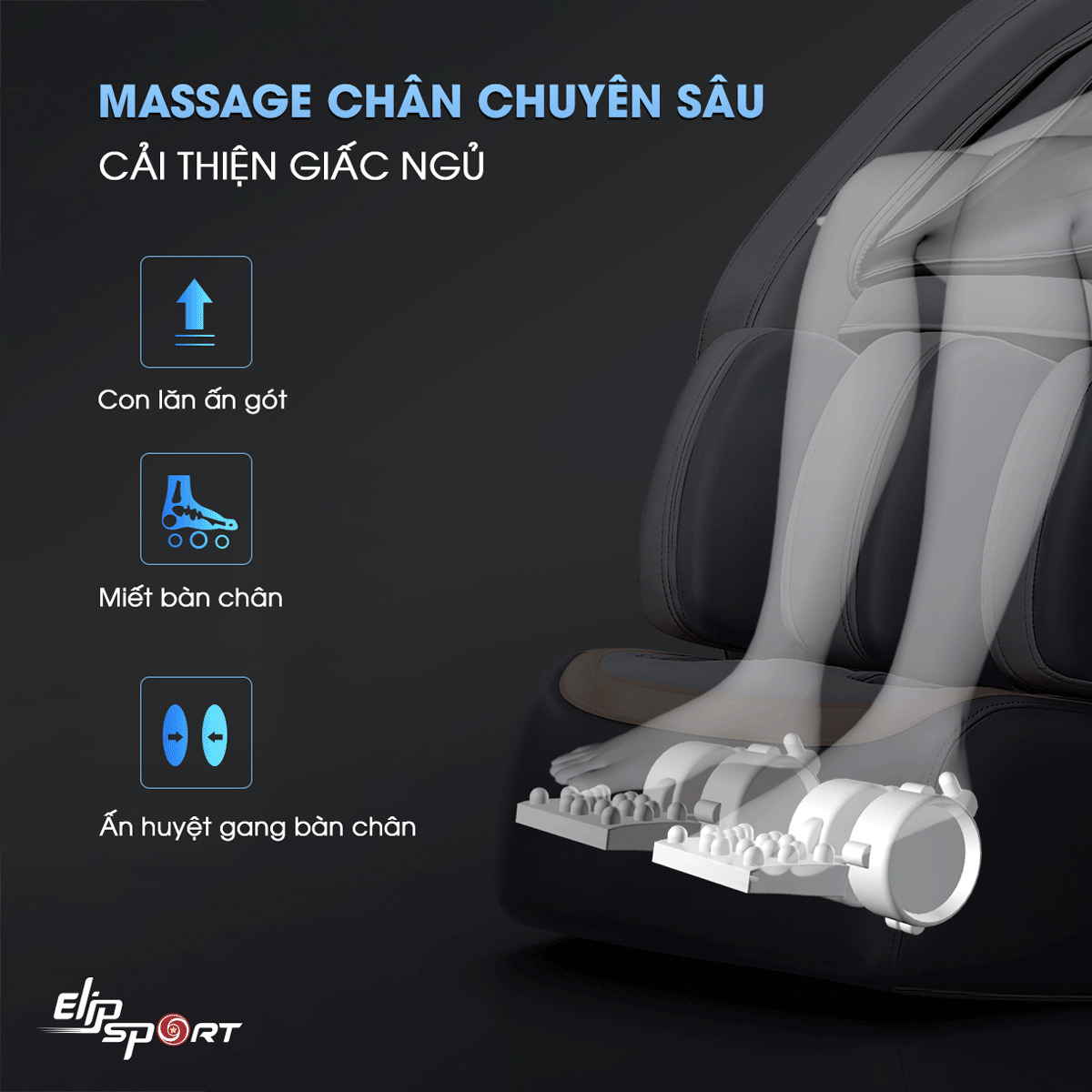 GHẾ MASSAGE ELIP PLATINUM - GRAY
