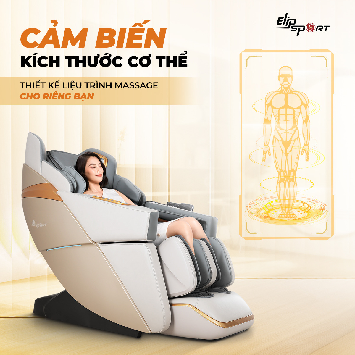 GHẾ MASSAGE ELIP MOZART - BEIGE