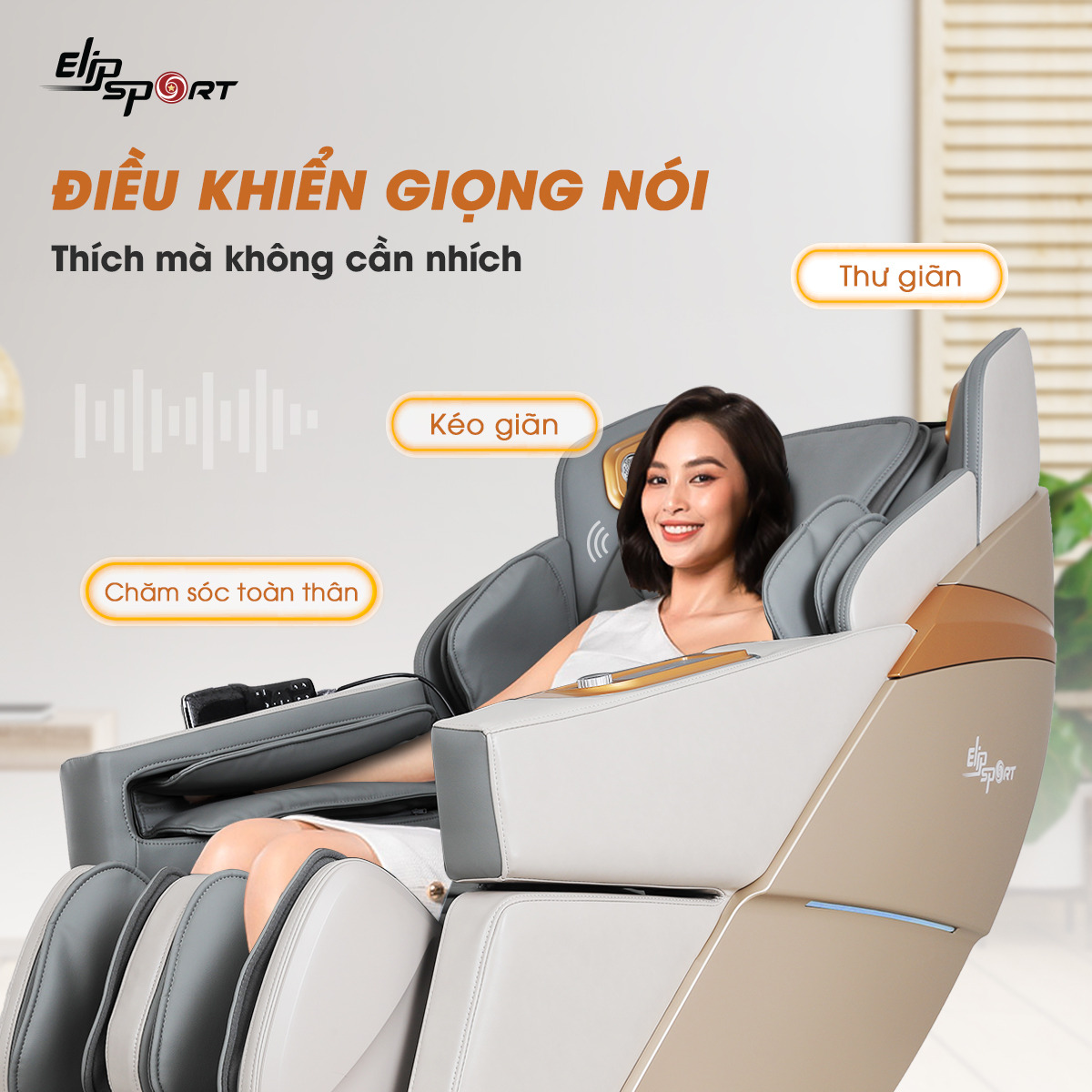 GHẾ MASSAGE ELIP MOZART - BEIGE