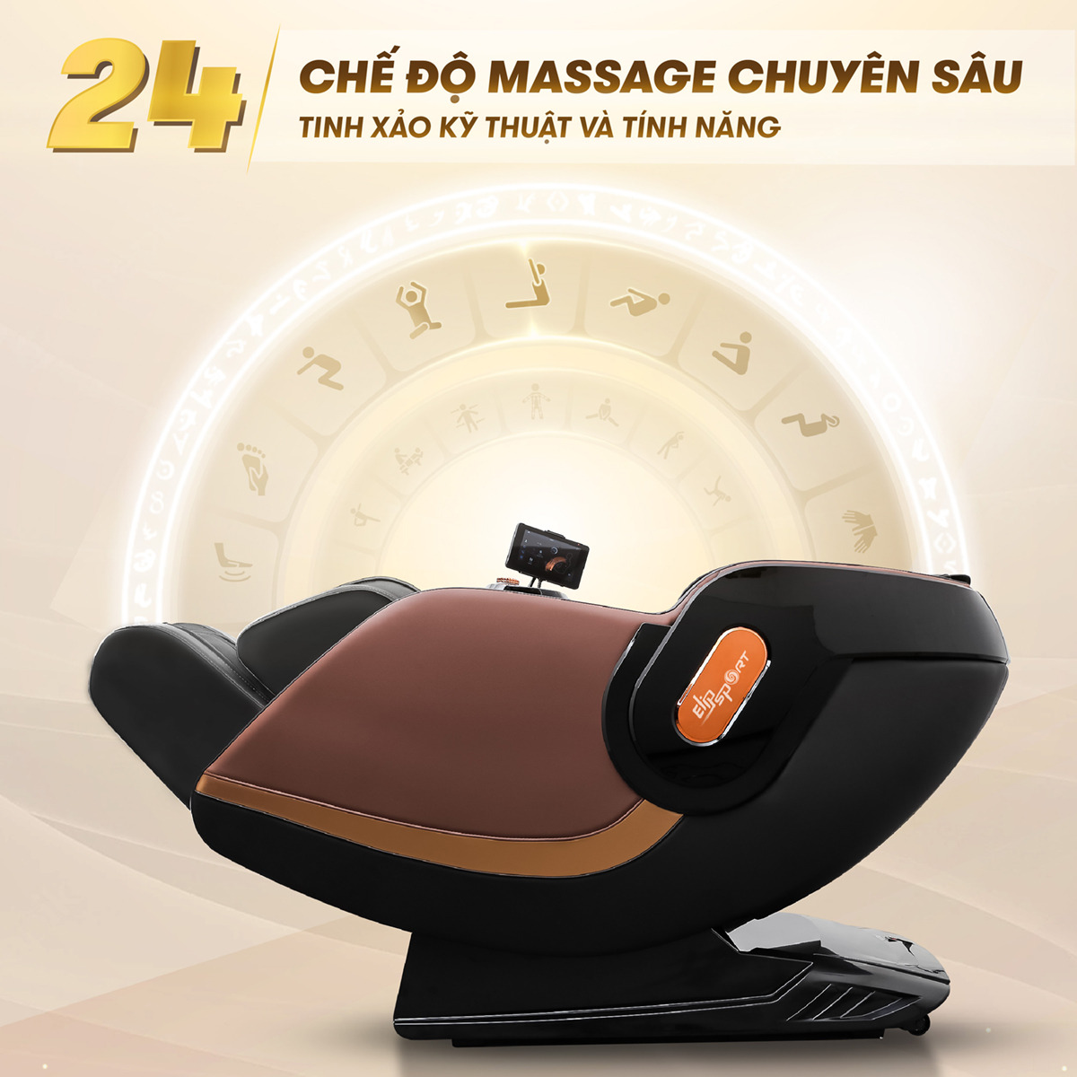GHẾ MASSAGE ELIP NAPOLEON - BROWN 