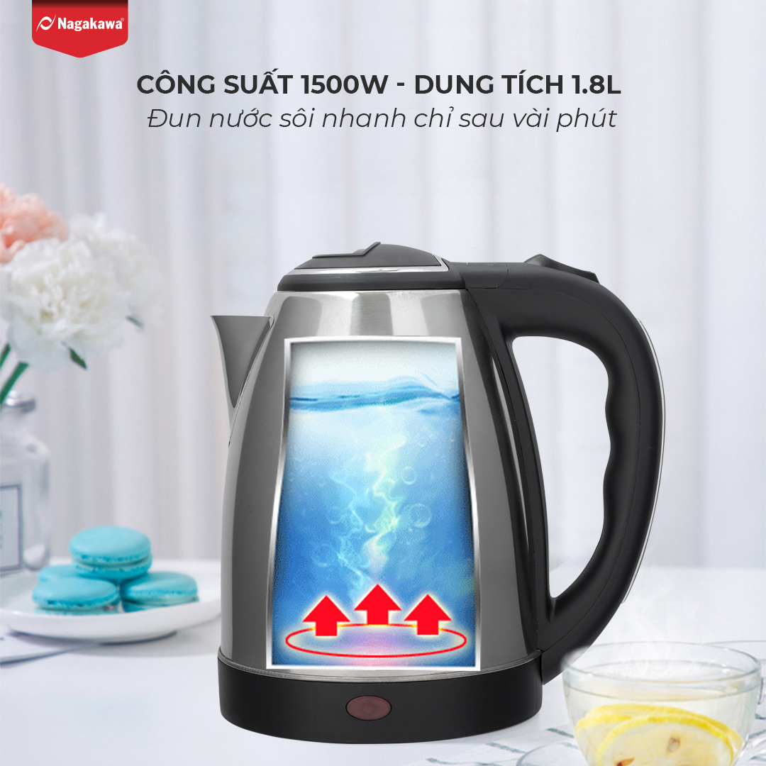 Ấm siêu tốc Nagakawa 1.8 lít NAG0308