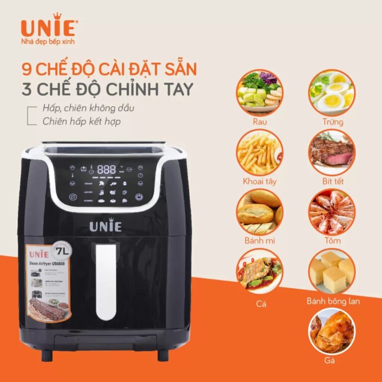 Nồi chiên hơi nước Unie US6800 7L 3 Noi chien hoi nuoc Unie US6800 7L 5