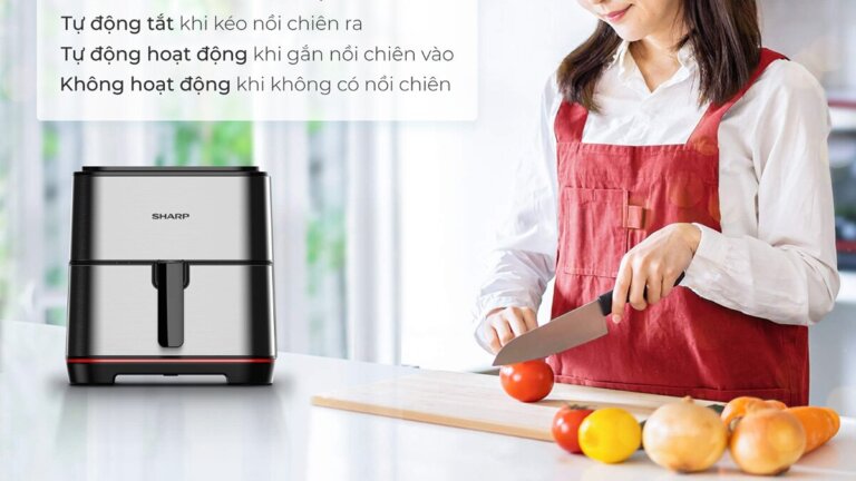 Nồi chiên không dầu Sharp KF-AF50EV-ST 5L 5 Noi chien khong dau Sharp KF AF50EV ST 3