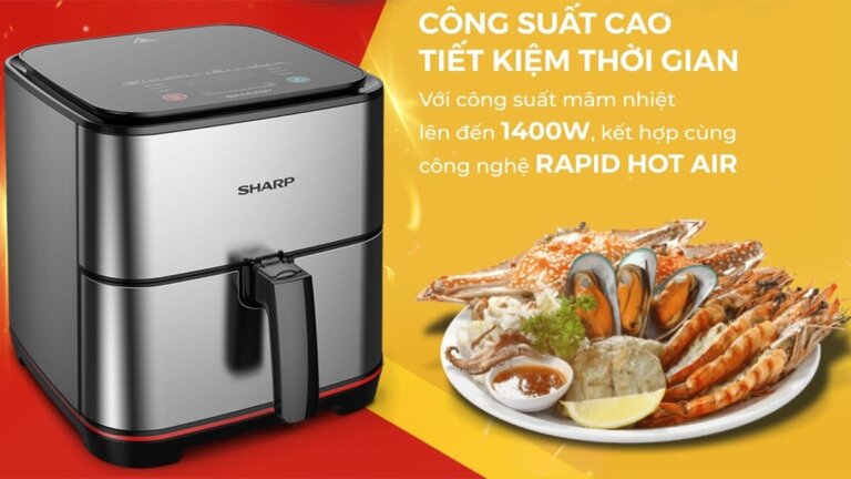 Nồi chiên không dầu Sharp KF-AF50EV-ST 5L 3 Noi chien khong dau Sharp KF AF50EV ST 5