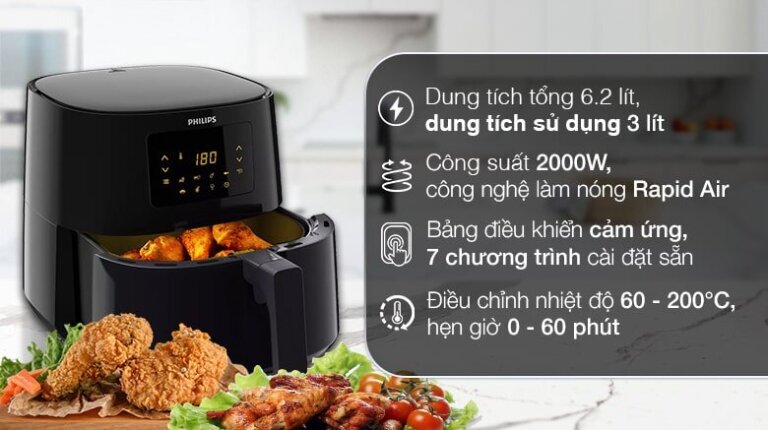 Nồi chiên không dầu Philips HD9270 6.2L 8 Noi chien khong dau Philips HD9270 6.2L 1