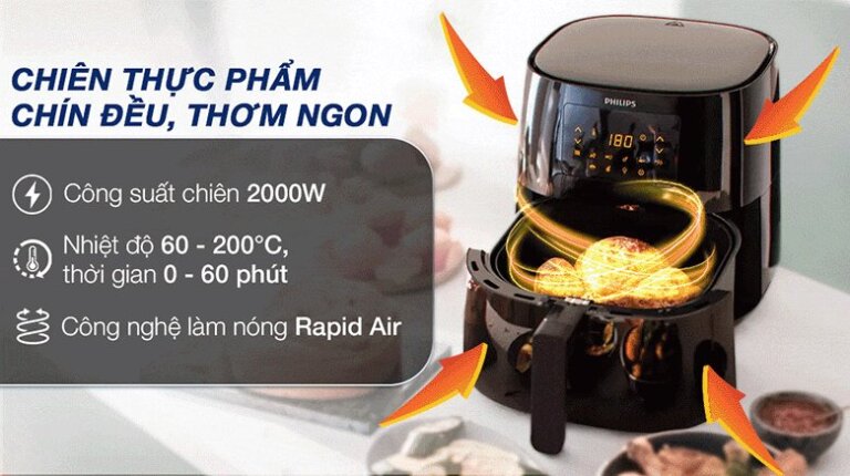 Nồi chiên không dầu Philips HD9270 6.2L 7 Noi chien khong dau Philips HD9270 6.2L 2