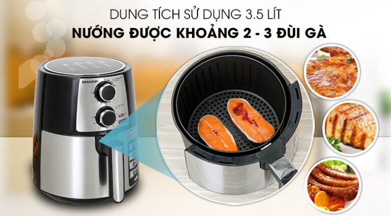Nồi chiên không dầu Sharp KF-AF42MV-ST 4.2L 3 Noi chien khong dau Sharp KF AF42MV ST 4.2L 4