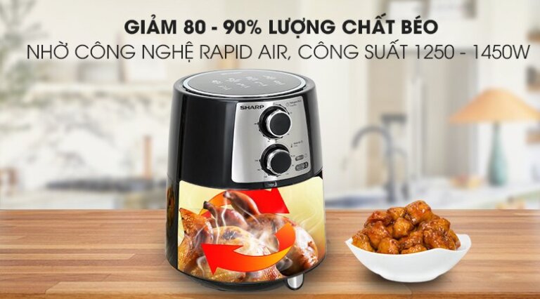 Nồi chiên không dầu Sharp KF-AF42MV-ST 4.2L 4 Noi chien khong dau Sharp KF AF42MV ST 4.2L 5