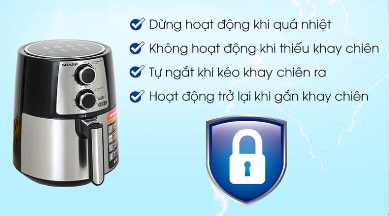 Nồi chiên không dầu Sharp KF-AF42MV-ST 4.2L 6 Noi chien khong dau Sharp KF AF42MV ST 4.2L 6