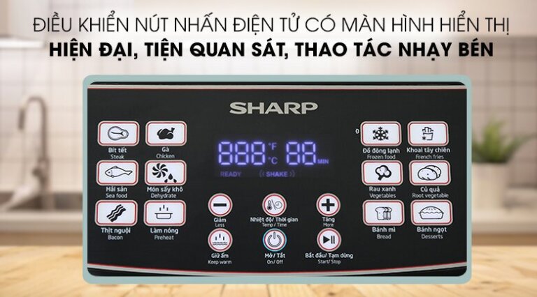 Nồi chiên không dầu Sharp KF-AF55EV-BK 5.5L 2 Noi chien khong dau Sharp KF AF55EV BK 5.5L 7