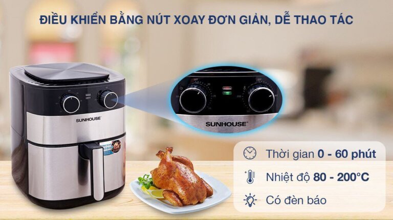 Nồi chiên không dầu Sunhouse SHD4026 6L 3 Noi chien khong dau Sunhouse SHD4026 6L 1