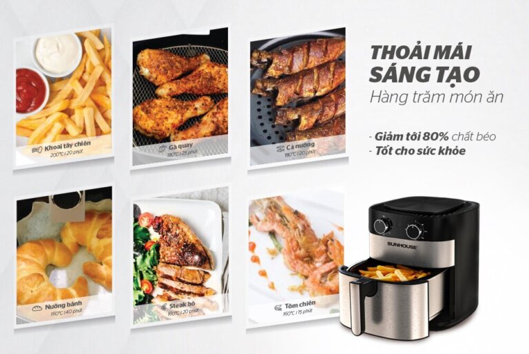 Nồi chiên không dầu Sunhouse SHD4026 6L 4 Noi chien khong dau Sunhouse SHD4026 6L 2
