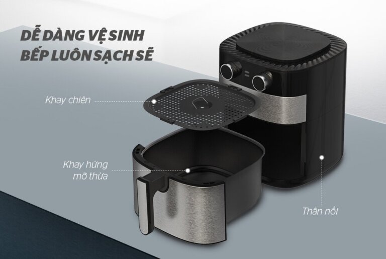 Nồi chiên không dầu Sunhouse SHD4026 6L 5 Noi chien khong dau Sunhouse SHD4026 6L 4