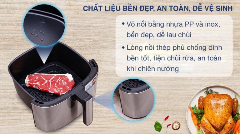 Nồi chiên không dầu Sunhouse SHD4026 6L 7 Noi chien khong dau Sunhouse SHD4026 6L 6