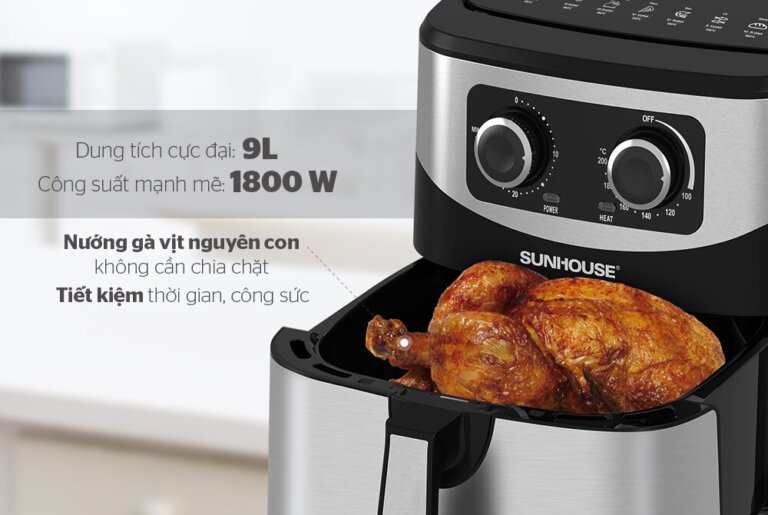 Nồi chiên không dầu Sunhouse SHD4035 9L 7 Noi chien khong dau Sunhouse SHD4035 9L 1