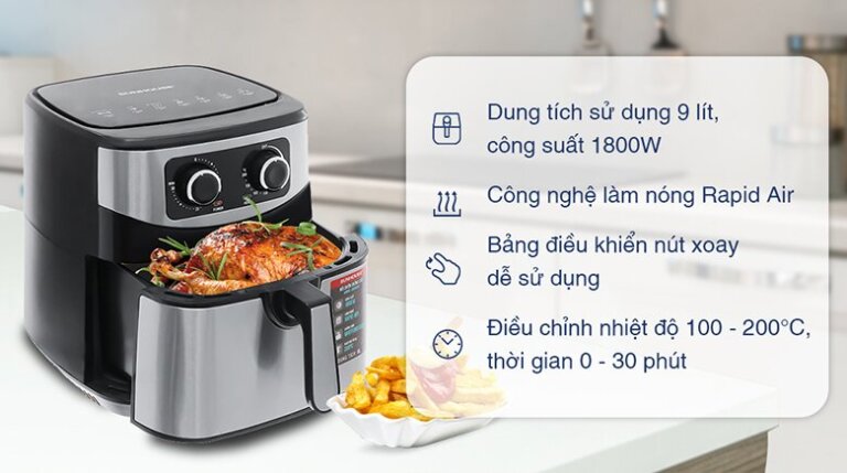 Nồi chiên không dầu Sunhouse SHD4035 9L 2 Noi chien khong dau Sunhouse SHD4035 9L 7