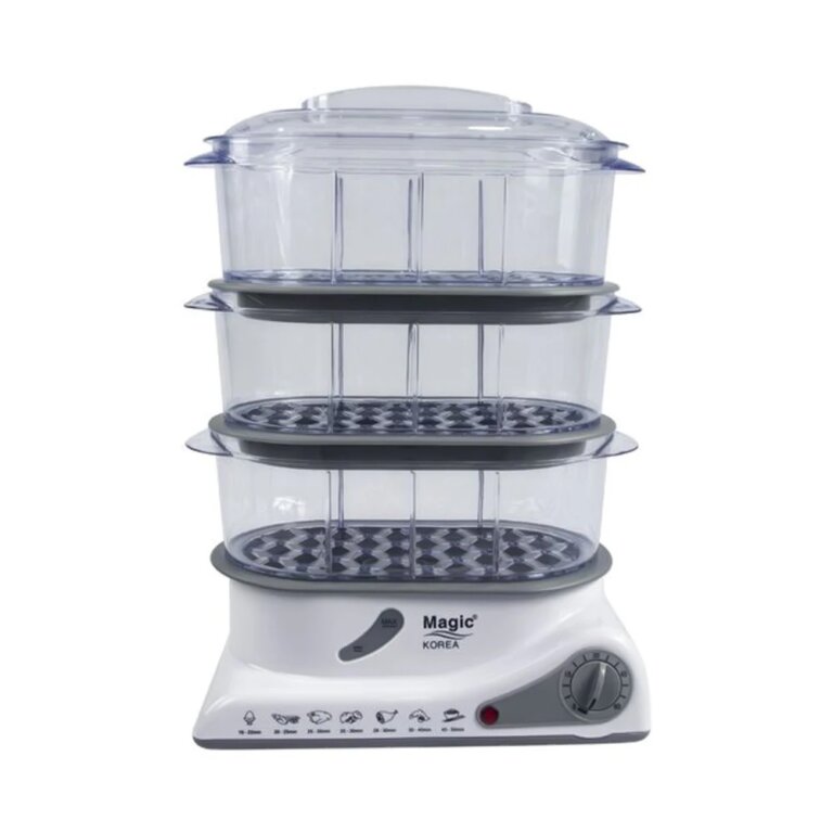 Nồi hấp điện 3 tầng Magic Korea A61 850W 1 Noi hap dien Magic Korea A61 850W