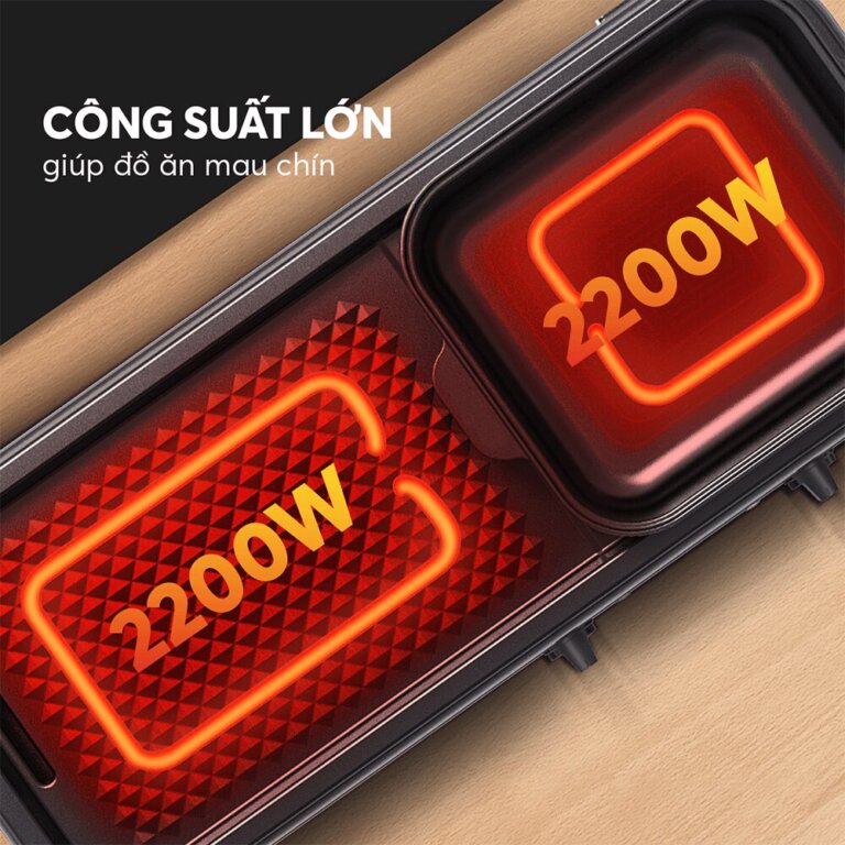 Nồi lẩu điện Elmich EDA-0847 3.5L 5 Điều chỉnh nhiệt độ độc lập, tiết kiệm điện, dễ kiểm soát