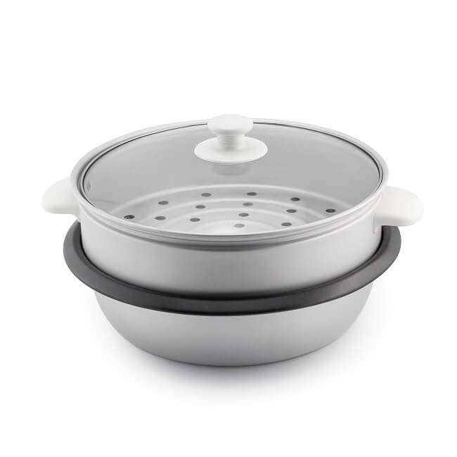 Lòng nồi và vỉ hấp nhẹ, dễ thao tác