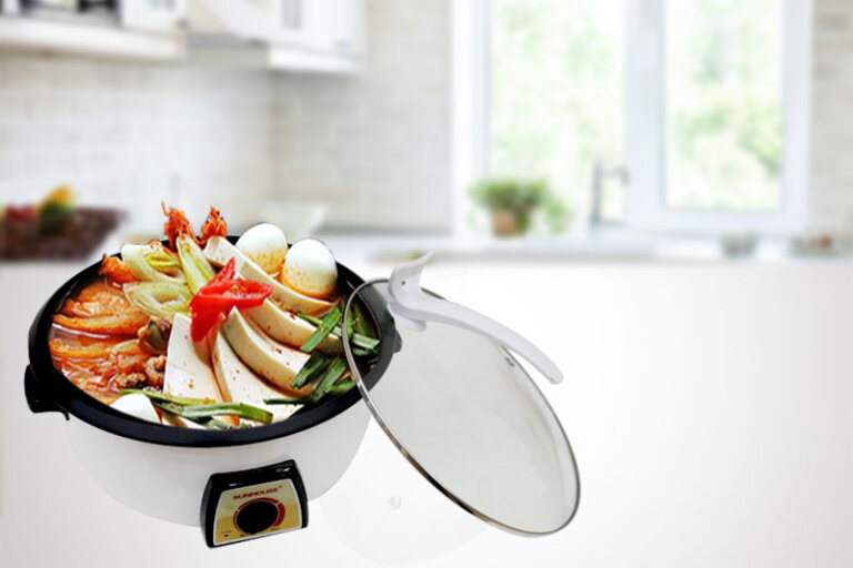 Nồi lẩu điện Sunhouse SHD4521 3L 6 Nắp kính cường lực