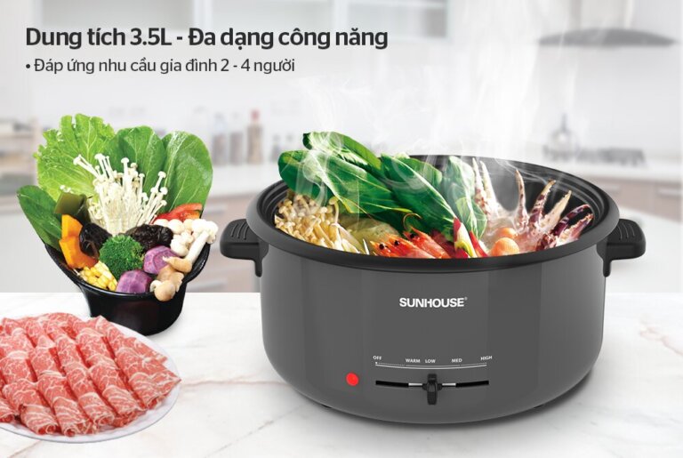 Nồi lẩu điện Sunhouse SHD4523 3.5L 5 Noi lau dien Sunhouse SHD4523 3.5L 4