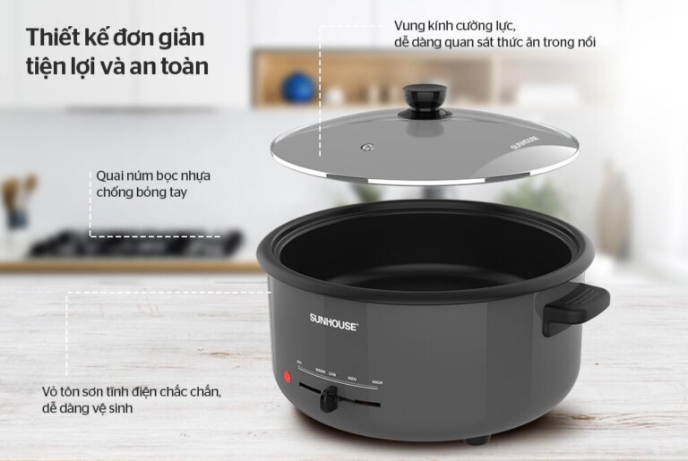 Nồi lẩu điện Sunhouse SHD4523 3.5L 3 Noi lau dien Sunhouse SHD4523 3.5L 5