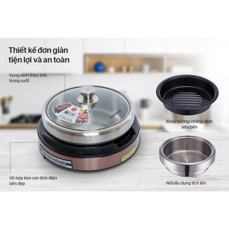 Nồi lẩu điện Sunhouse SHD4526 4L 5 Noi lau dien Sunhouse SHD4526 4L 2