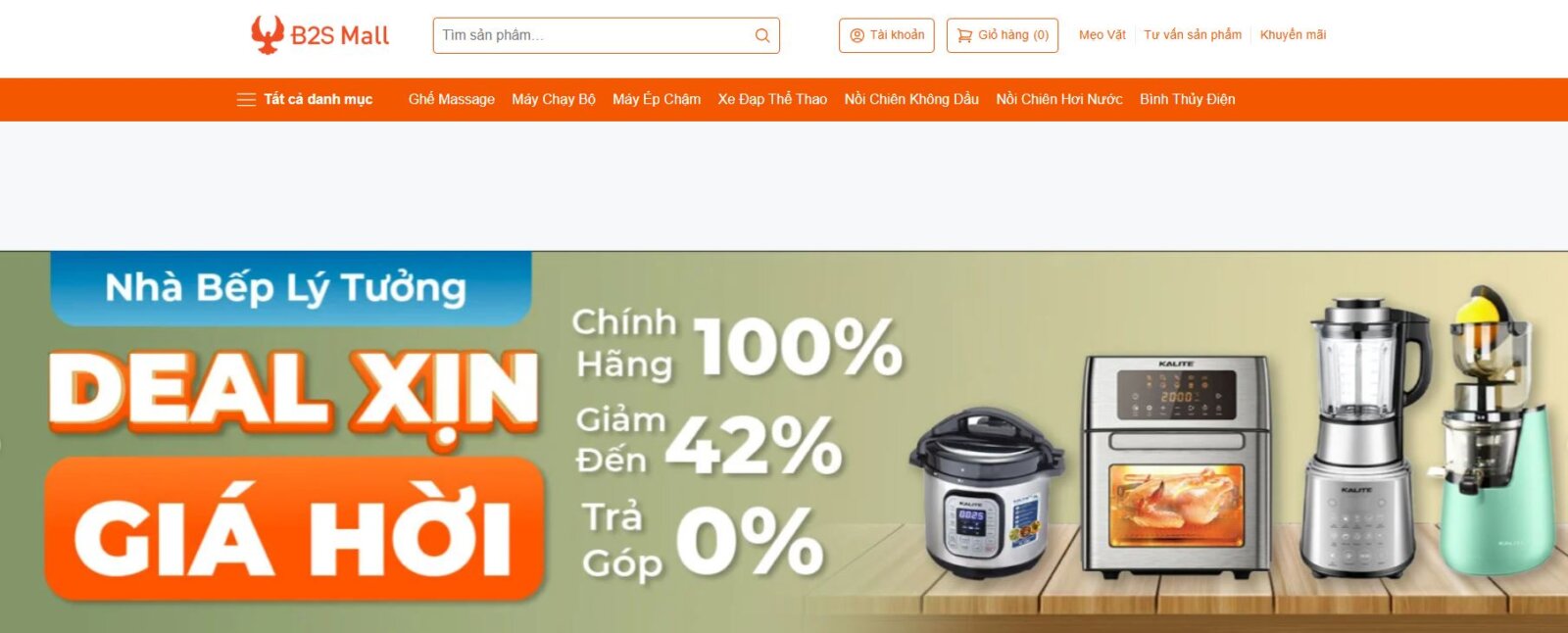 B2S Mall là địa chỉ mua sắm tin cậy cho thiết bị gia dụng Kalite