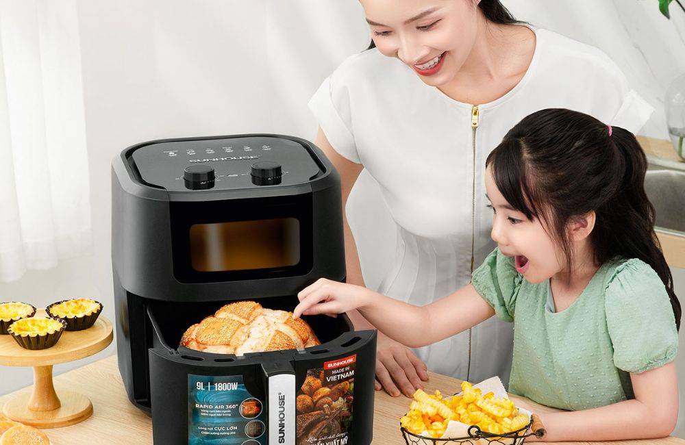 Nồi chiên không dầu Sunhouse SHD4035 9L 7 Cách sử dụng nồi chiên không dầu Sunhouse đúng chuẩn
