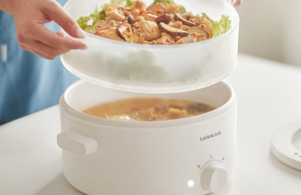 Nồi điện đa năng giúp chế biến đa dạng món ăn nhanh, tiện