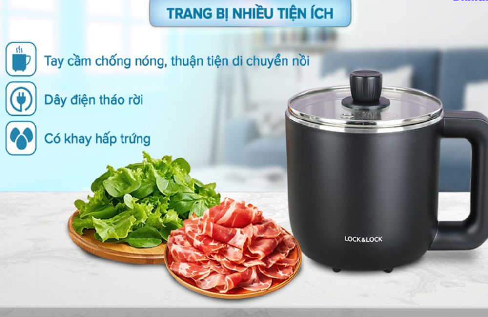 Nồi điện đa năng Lock&Lock trang bị nhiều tiện ích